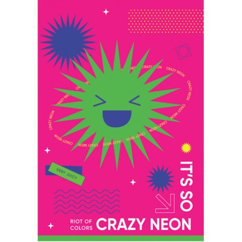 Блокнот «CREAZY NEON» А6 на 32 аркуші у клітинку на скобі з м'якою обкладинкою, в асортименті, ТМ Рюкзачок
