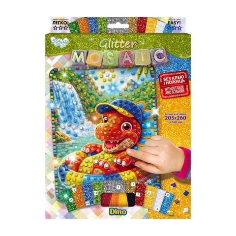 Набір для творчості «Glitter Mosaic», в асортименті, у коробці 21,5х29,5х1,5 см, ТМ Данко Тойс