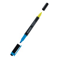 Маркер «Highlighter Dual» 2 - 4 мм клиноподібний, блакитний + жовтий, TM Axent