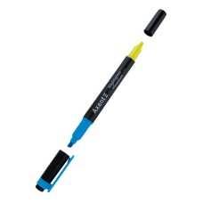 Маркер «Highlighter Dual» 2 - 4 мм клиноподібний, блакитний + жовтий, TM Axent