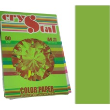 Папір кольоровий А4 100 аркушів 80 г/м2, інтенсив зелений, CRYSTAL COLOR PAPER