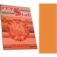 Папір кольоровий А4 100 аркушів 80 г/м2 інтенсив помаранч, CRYSTAL COLOR PAPER