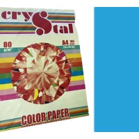Папір кольоровий А4 100 аркушів 80 г/м2, інтенсив синій, CRYSTAL COLOR PAPER