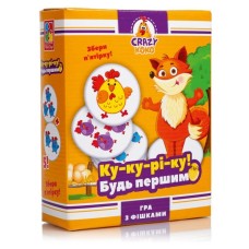 Гра настільна «Crazy Koko. Ку-ку-рі-ку!» розважальна з 54 фішок, у коробці 14,5х5,5х18,5 см, ТМ Vladi Toys