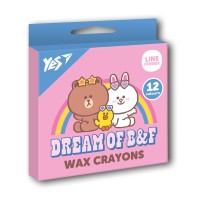Олівці воскові «Line Friends» на 12 кольорів, ТМ YES
