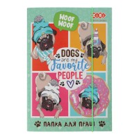 Папка для праці «LOVELY DOG» А4+ картонна на гумках, TM ZiBi