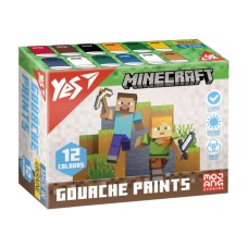 Фарби гуашеві «Minecraft» на 12 кольорів по 20 мл, ТМ Yes