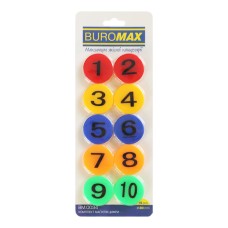 Комплект магнітів «Цифри» з 10 шт по 30 мм, ТМ Buromax