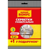 Серветки віскозні для прибирання 3+1 шт, Бонус