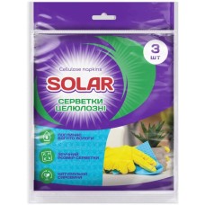 Серветки целюлозні вологопоглинаючі для прибирання, 3 шт, ТМ Solar