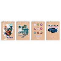 Блокнот «SKILL» А6 на 80 аркушів у клітинку на спіралі зверху, №6779, в асортименті, ТМ Brisk