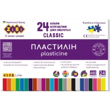 Пластилін «CLASSIC» на 24 кольори, 480 г, ТМ ZiBi