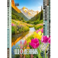 Щоденник шкільний «Гірський струмок» 14,5х20 см на 40 аркушів з матовою ламінацією, ТМ Мандарин