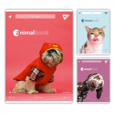 Канцелярська книга «Animalbook» на 48 аркушів у клітинку на скобі, в асортименті, ТМ YES