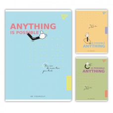 Канцелярська книга А4 «Be yourself» на 96 аркушів у клітинку на скобі, в асортименті, ТМ Yes