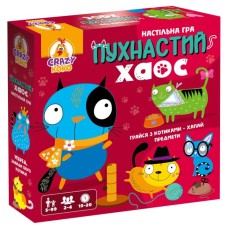 Настільна гра «Пухнастий хаос» з гральним полем, 4 фішками, 2 кубиками та 18 жетонами, у коробці 26х6х26 см, ТМ Vlady Toys