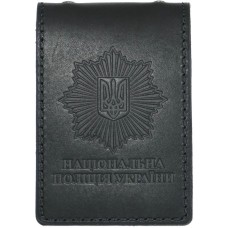 Обкладинка на посвідчення поліцейського 110,5х7 см зі шкіри, чорна