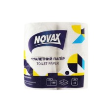 Туалетний папір целюлозний 4 рулони двошаровий, ТМ Novax