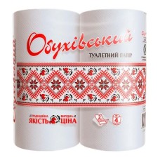Туалетний папір «Обухів» целюлозний двошарровий, 4 рулони