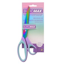 Ножиці «PASTEL» 21,5 см з асиметричними ручками та гумовими вставками,ТМ Buromax