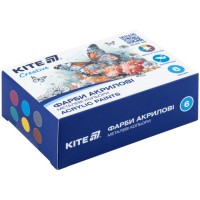 Фарби акрилові «Creative» на 6 кольорів металік по 20 мл, ТМ Kite