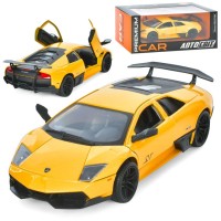 Машина «Lamborghini Murcielago» 19 см 1:24 інерційна металева з дверима що відкриваються та гумовими колесами, на батарейках, в асортименті, у коробці 24,5х10,5х11 см, АвтоСвіт