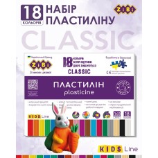Пластилін «CLASSIC» 18 кольорів, 360 г, KIDS Line