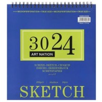 Альбом для ескізів «SKETCH» 30х30 см на 24 аркуші на спіралі 200 г/м2, Art Nation