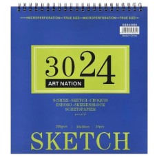 Альбом для ескізів «SKETCH» 30х30 см на 24 аркуші на спіралі 200 г/м2, Art Nation