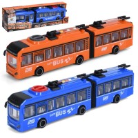 Тролейбус 40 см 1:16 зі звуком, світлом та дверима що відчиняються, на батарейці, в асортименті, у коробці 44,5х13х9 см
