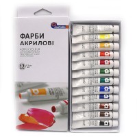 Фарби акрилові «Basics» на 12 кольорів по 12 мл, TM J. Otten