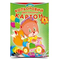 Картон кольоровий А4 8 аркушів на 8 кольорів двосторонній, ТМ Рюкзачок