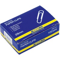 Скріпки нікельовані круглі 28 мм, 100 шт, ТМ Buromax
