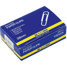 Скріпки нікельовані круглі 28 мм, 100 шт, ТМ Buromax