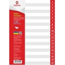 Розділювач цифровий А4 1-20 розділів, ТМ Optima