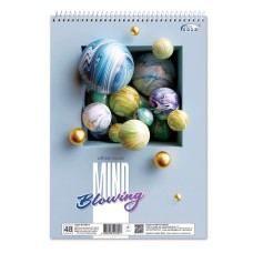 Канцелярська книга А4 на 96 аркушів у клітинку на спіралі зверху з картонною обкладинкою, в асортименті, ТМ Brisk