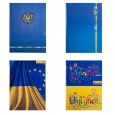 Канцелярська книга «Українська символіка» А4 на 96 аркушів у клітинку з твердою палітуркою та ламінованою обкладинкою, в асортименті, ТМ Buromax