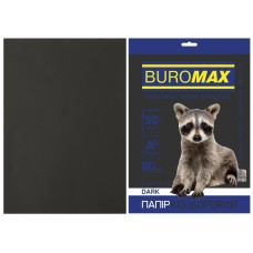 Папір кольоровий «DARK» А4 на 50 аркушів 80 г/м2 чорний, ТМ Buromax