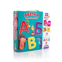 Гра настільна «Абетка» з 16 карток та 31 деталі, у коробці 21,5х6х21,5 см, ТМ Vladi Toys